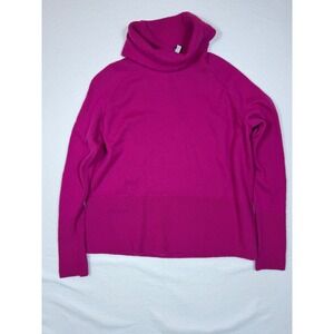 Athleta Fuchsia Pink Wool Cashmere Turtleneck Sweater Size SM
